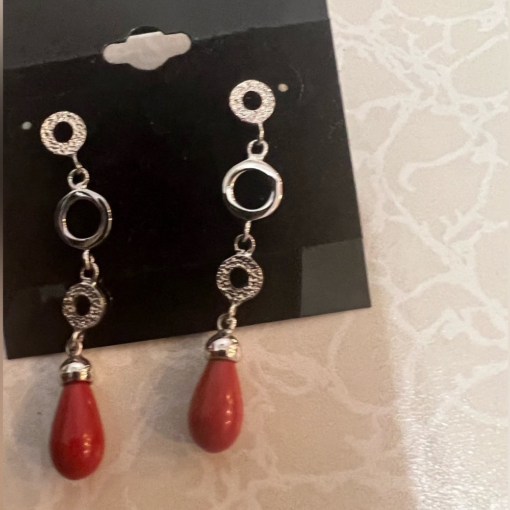 Red Stone Earring Women